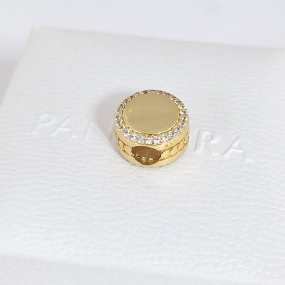 Pandora Engravable Mom Charm Bead Gold Plated with box - Picture 7 of 7